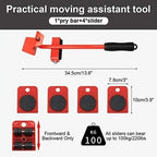 Furniture Lifter -Furniture Lifter Mover Tool Set Heavy Duty Furniture Shifting Lifting Moving Tool with Wheel Pads 2e007i-my
