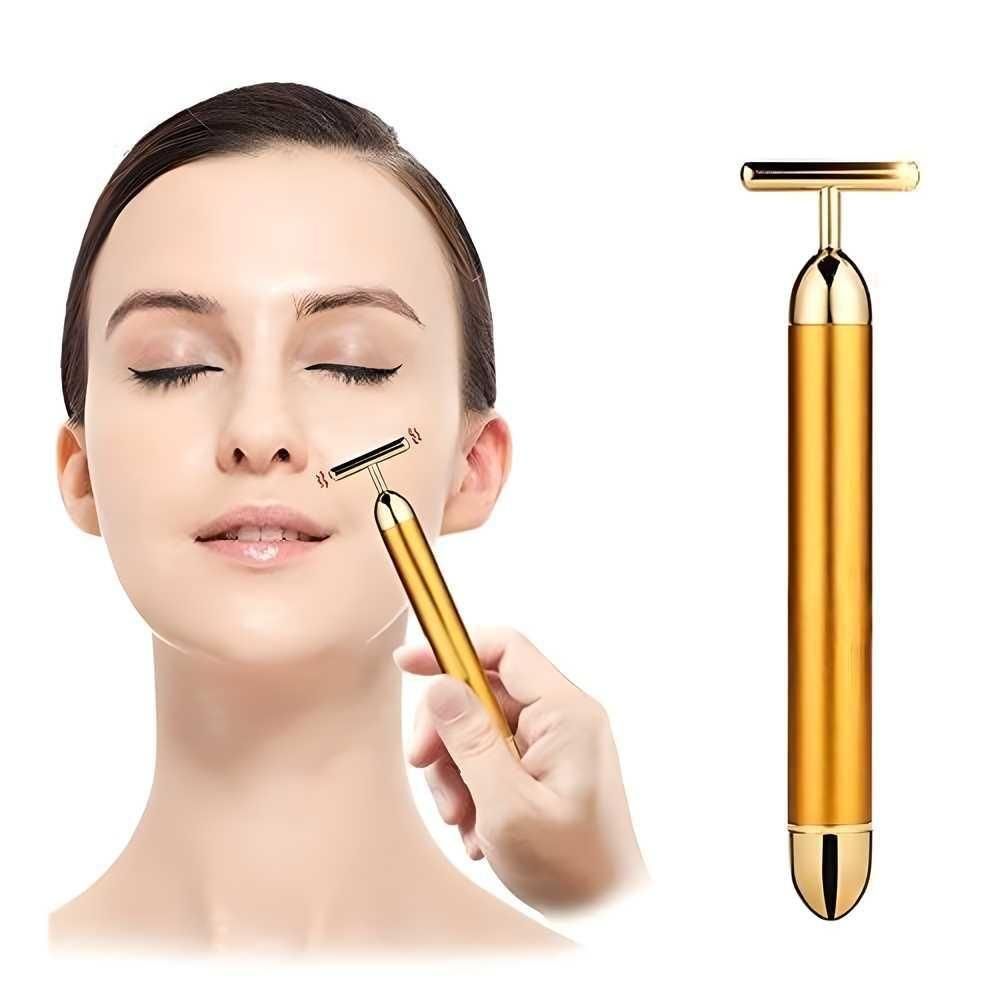24K Gold Energy Beauty Bar Electric Facial Massage Roller 2e007i-my