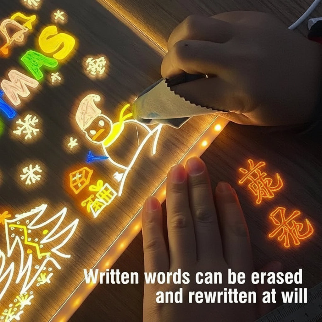 3D LED Light Glass Acrylic Writing pad 2e007i-my