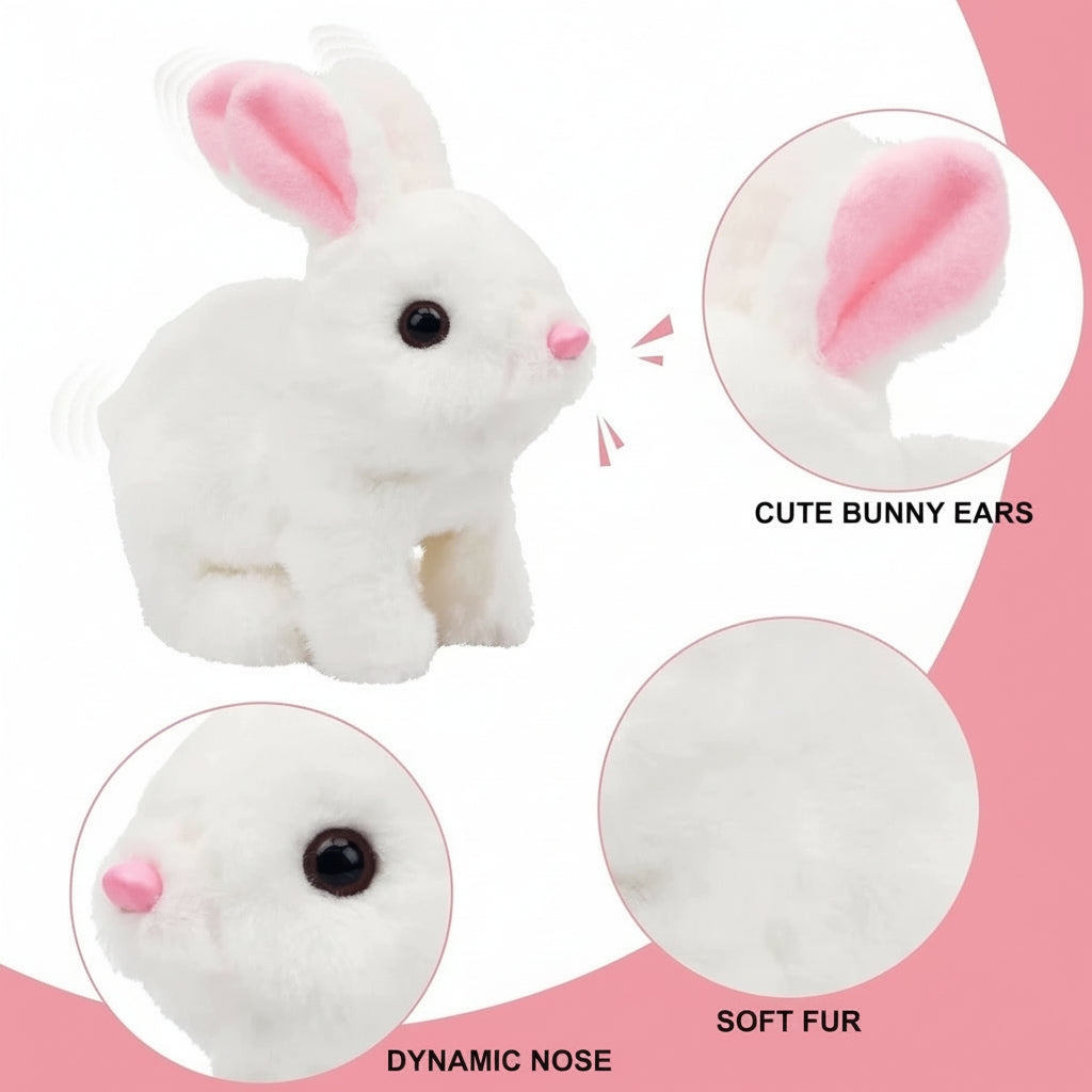 Bunny Toy, Hopping Bunny Toy Interactive Electronic Pet with Sounds and Movement 2e007i-my