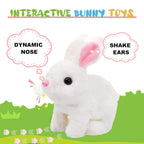 Bunny Toy, Hopping Bunny Toy Interactive Electronic Pet with Sounds and Movement 2e007i-my