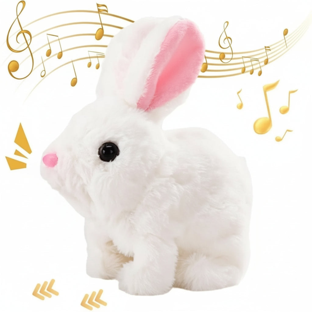Bunny Toy, Hopping Bunny Toy Interactive Electronic Pet with Sounds and Movement 2e007i-my