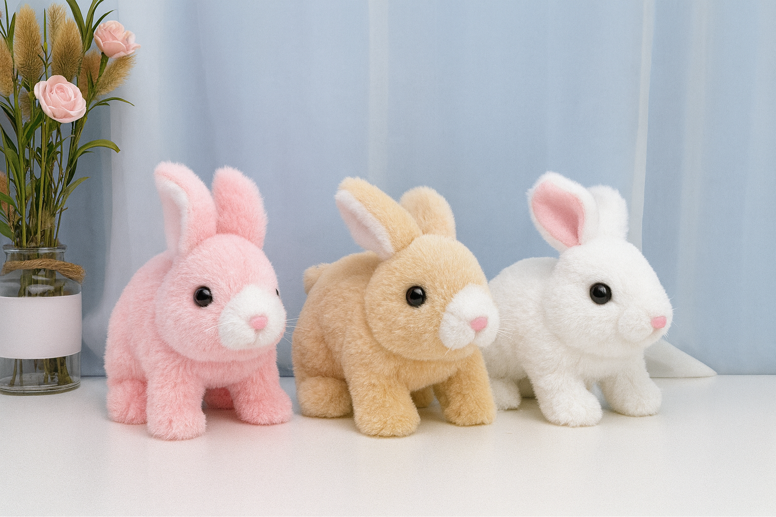 Bunny Toy, Hopping Bunny Toy Interactive Electronic Pet with Sounds and Movement 2e007i-my